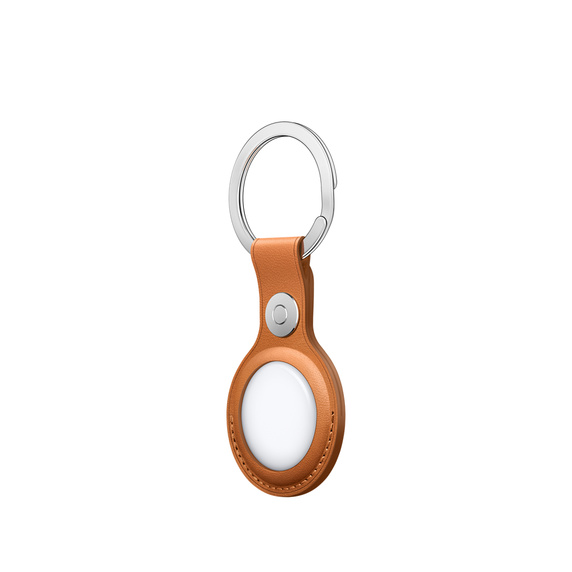 Apple AirTag Leather Key Ring Golden Brown - Happi Mobiles